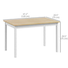 HOMCOM - Table de cuisine style ferme avec cadre en bois pour salle à manger - bois naturel-Structure en bois de pin massif avec finition peinte pour la solidité et une protection douce 
