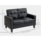 HOMCOM - Canapé 2 places 51 po en cuir PU avec accoudoirs et dossier capitonné - noir-Le coussin d'assise est rembourré de mousse et possède un ressort à l'intérieur pour une expérience d'assise confortable 