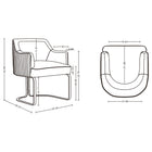 Manhattan Comfort - Lot de 2 fauteuils de salle à manger modernes Raya 25,2 po en similicuir taupe-Revêtu d’un similicuir luxueux avec un rembourrage en mousse haute densité