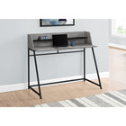 Monarch Specialties 7551 48" Computer Desk - Grey/Black Metal-Sturdy metal base in a black finish provides stability and features trapezoid-shaped legs for a sleek, contemporary look