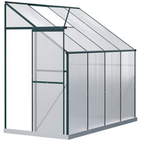 Outsunny Lean-to Greenhouse with Roof Vent for Herbs & Plants - 8' x 4' x 7'- Powder-coated aluminium alloy frame
 