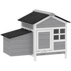 PawHut Wooden Chicken Coop, Rabbit Hutch with Nesting Box - 36" L x 25" W x 27"  H-Features a compact design, suitable for small backyards and future expansion