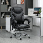 Vinsetto - Chaise de bureau de massage en cuir PU et chaleur - noir-Faites une pause et détendez-vous avec un angle d’inclinaison de 135 degrés et un repose-pieds