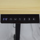 Ezywork - Bureau assis-debout électrique réglable en hauteur à double moteur de 140 cm (55 po) de long - Cadre noir / Plateau en bois clair-Capacité de charge : 100 kg