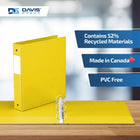 Davis Group Premium Economy Binder - Round Ring - 1.5" - Yellow - 6 Pack-Ideal for Conferences, Reference, Colleges & Universities