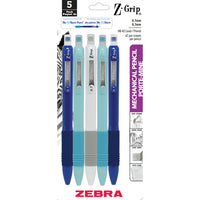 Zebra Z-Grip 5-Piece Mechanical Pencil Set - 0.7mm - Blue/White-Z-Grip