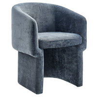 Modway Verity Barrel Back Chenille Dining Armchair - Slate Blue-Barrel Back Dining Chair