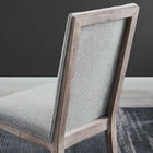 Modway Maisonette French Vintage Tufted Fabric Fabric Dining Side Chair - Light Grey-Solid Rubberwood Frame