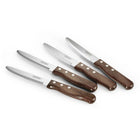 Tramontina - Ensemble de couteaux à steak Porterhouse - Ronds - Manches en bois dur - Ensemble de 4 pièces-Lames en acier à haute teneur en carbone, sans tache, avec un bord dentelé et effilé