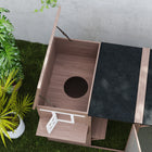 PawHut - Enclos pour chat en bois 76L, maison extérieure pour chat avec plateformes de saut 76 po L x 39,4 po l x 45,3 po H - brun-Design spacieux : deux plateformes de saut, une boîte de repos à trois niveaux pour jouer et se détendre 
