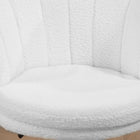 HOMCOM - Chaise de bureau en polaire sherpa à dossier moyen avec roulettes pivotantes - blanc-Couleur : blanc