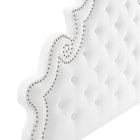 Modway Diana Tufted Performance Velvet Twin Headboard - White-Durable Stain-Resistant Fabric