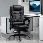 Vinsetto 7-Point Vibration Massage Office Chair with Swivel Wheels - Black-Take a well-deserved break and fully stretch out with a generous 155 degree recline angle and footrest
