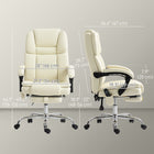 Vinsetto Executive Massage Office Chair - White-Take a break and stretch out with up to 135 degree of recline angle and a pop-out footrest