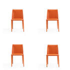 Manhattan Comfort - Lot de 4 chaises de salle à manger modernes Paris 18 po en similicuir corail-Chaise de salle à manger moderne parfaite pour la salle à manger et le bureau à domicile Lot de 4