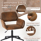 Homy Casa Industrial Adjustable Office Chair Suede Brown with Black Base-Comfortable Armrests: The padded armrests offer additional comfort and support for your arms