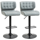 HOMCOM Adjustable Bar Stools with Footrest and Back - Grey - 2 Pack-Packaged in a set of 2 for a coordinating look
