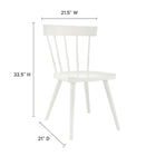 Modway Sutter Wood Dining Side Chair - White-Spindle Detail