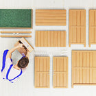 Outsunny - Abri de jardin en bois avec toit à charnière, Bois Naturel-Deux portes avant avec poignées métalliques offrent un accès facile à vos outils 