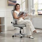 HOMCOM - Chaise de bureau ergonomique en maille avec soutien lombaire - gris-Soutien lombaire réglable en profondeur (avant/arrière) pour un confort sur mesure