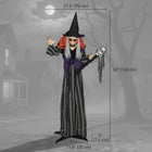 Outsunny - Décoration animée d'Halloween - sorcière animatronique - orange-Fabriquée à partir de matériaux robustes et durables, elle vous garantit de nombreux Halloween. 