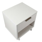 Manhattan Comfort Granville 18.11" Modern 1-Drawer Nightstand 2-Piece Set - White-15.16" L x 18.11" W x 19.49" H