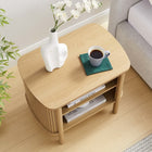 Modway Cadence Open Nightstand - Oak-Adjustable Non-Marking Foot Glides