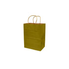 Eddie's 100% Recycled Kraft Shopper Paper Bag - 8" L x 4-3/4" W x 10-1/4" D - Metallic Gold - 250 Pack-8" x 4-3/4" x 10-1/4"