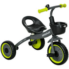 Qaba Kids Tricycle with Adjustable Seat and Basket - Black-Adjustable seat to fit your kid's needs 