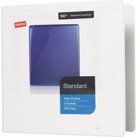 Staples® – Reliure de présentation standard à anneaux en D, 3 po, blanc-Les anneaux en D sont dotés d'une plus grande capacité de feuilles que les anneaux ronds de la même grandeur