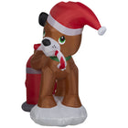 GEMMY Airblown Inflatable Christmas Dog and Fire Hydrant - 48"-Self-inflates in seconds