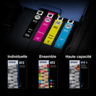 Epson - Cartouches d'encre T812 - Capacité standard - Noir/Cyan/Magenta/Jaune-Le système d’impression Epson est particulièrement conçu pour être utilisé avec les encres d’origine Epson. L’utilisation d’encres non authentiques peut entraîner des dommages qui ne sont pas couverts par la garantie limitée de l’imprimante