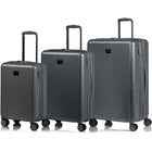 CHAMPS Luggage Iconic II 3-Piece Hardside 8-Wheeled Expandable Luggage Set - Silver-Polycarbonate Material