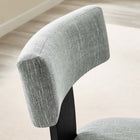 Modway Nalani Fabric Upholstered Dining Chairs - Heathered Weave Grey/Black - 2 Pack-Assembly Required