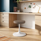 Modway Lippa Vegan Leather Round Stool - Mushroom Brown-Power-Coated Chip Resistant Metal