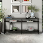 Hudson&Canal - Console Sivil 64" de largeur avec étagères en métal - Bronze noirci-Caractéristiques assemblage facile
