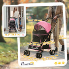 PawHut - Poussette pour animaux à 4 roues 3 en 1, chariot pliable pour chien et chat-Fabriqué avec un cadre en acier solide et du tissu oxford 600D 