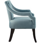 Modway Harken Performance Velvet Accent Chair - Light Blue - Set of 2-Splayed Birch Wood Legs
