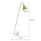 Modway Ayla Marble Base Floor Lamp - Satin Brass-Marble Base