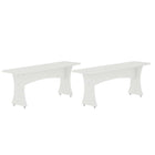 Manhattan Comfort Coney 53.14" Mid-Century Modern Dining Bench - White - Set of 2-Mid-Century Modern Dining Bench for Dining Room Use