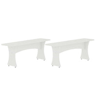 Manhattan Comfort Coney 53.14" Mid-Century Modern Dining Bench - White - Set of 2-Mid-Century Modern Dining Bench for Dining Room Use