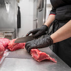 SHOWA EBT Sustainable 4 mil Nitrile Food Contact Single Use Gloves - Black - Medium - 100 Pack-Bisque fingertips