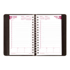 Brownline 2026 Essential Daily Planner - 8" x 5" - Black - English-Twin-wire binding with soft lizard cover