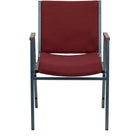 Flash Furniture – Chaise empilable robuste à revêtement bourgogne à motifs et rembourrage de 3 po Hercules, avec accoudoirs, p/4-Ensemble de 4 chaises empilables polyvalentes