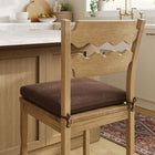 Modway - Jax Bois de chêne Tabouret de comptoir avec dossier ondulé en rasoir et coussin in Cacao en chêne vieilli-Coussinets de pied non marqués