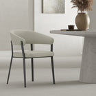 Manhattan Comfort - Chaise de salle à manger moderne Belle 22,4 po en similicuir texturé, rembourrée - Avoine-Revêtu d’un similicuir texturé luxueux avec des finitions de couture raffinées