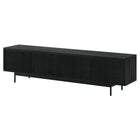 Hudson&Canal Whitman TV Stand for TV's up to 85" - Black Grain-The top has a weight capacity of 75lbs, inside storage area can hold 45 lbs in each section