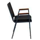 Flash Furniture HERCULES Series Heavy Duty Black Dot Fabric Stack Chair with Arms-550 lb. Weight Capacity