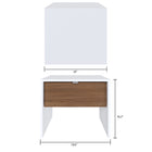 Nexera Axel Nightstand With 1-Drawer - White & Walnut-5