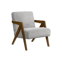 Monarch Specialties - Chaise d'Appoint Moderne du Milieu du Siècle Rembourré 30"H Avec des Pieds en Noyer Massif - Tissu Gris Clair-Ce fauteuil d'appoint rembourré de 30"H présente un tissu gris clair doux au toucher avec un rembourrage en mousse, offrant une assise confortable qui s'intègre parfaitement dans un salon ou une chambre.